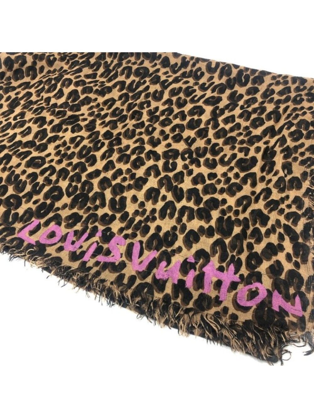 Louis Vuitton Shawl Etole Leopard Cashmere Brown - Picture 2 of 9